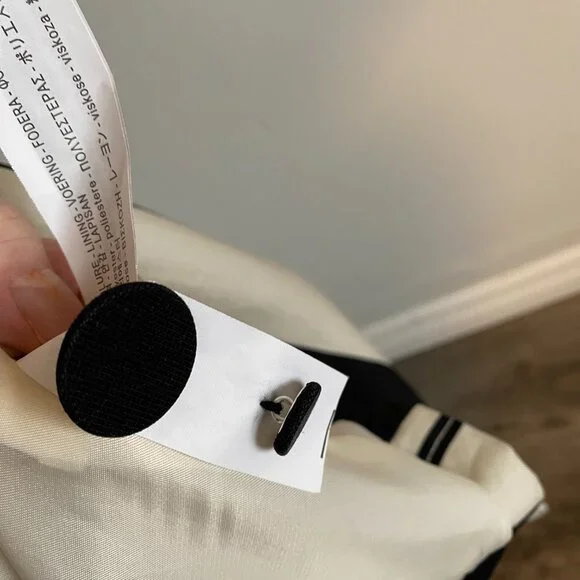 Women's Long Black and Cream Duster Coat - Could be worn as a dress -Activewear - Picture 9 of 10